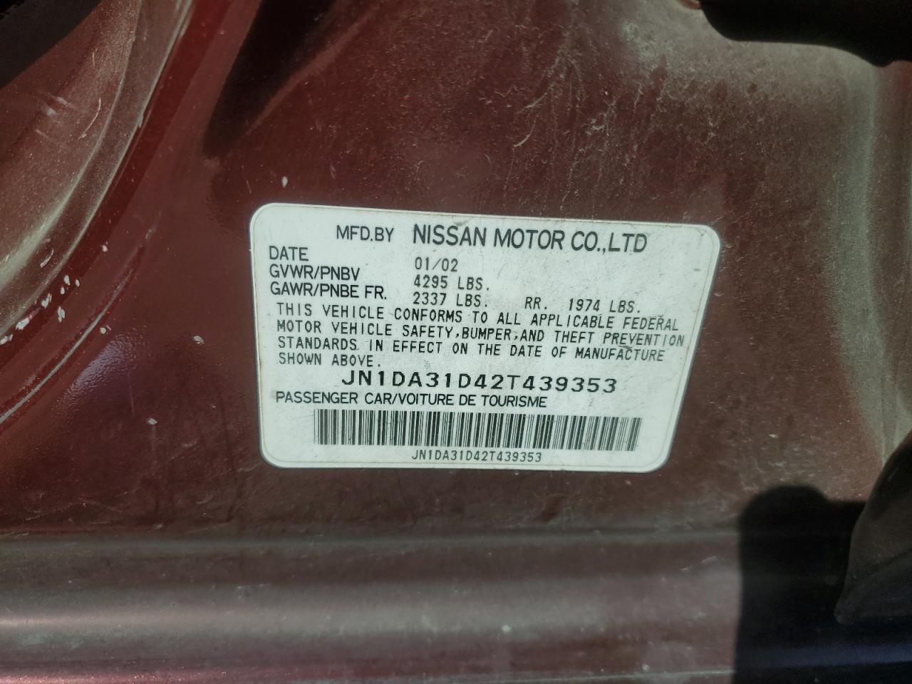 2002 NISSAN Maxima
