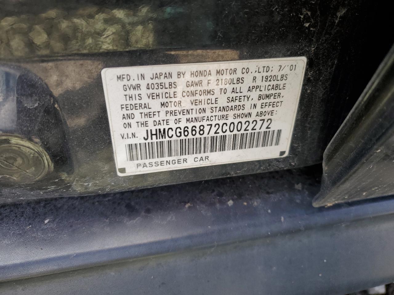 2002 HONDA ACCORD