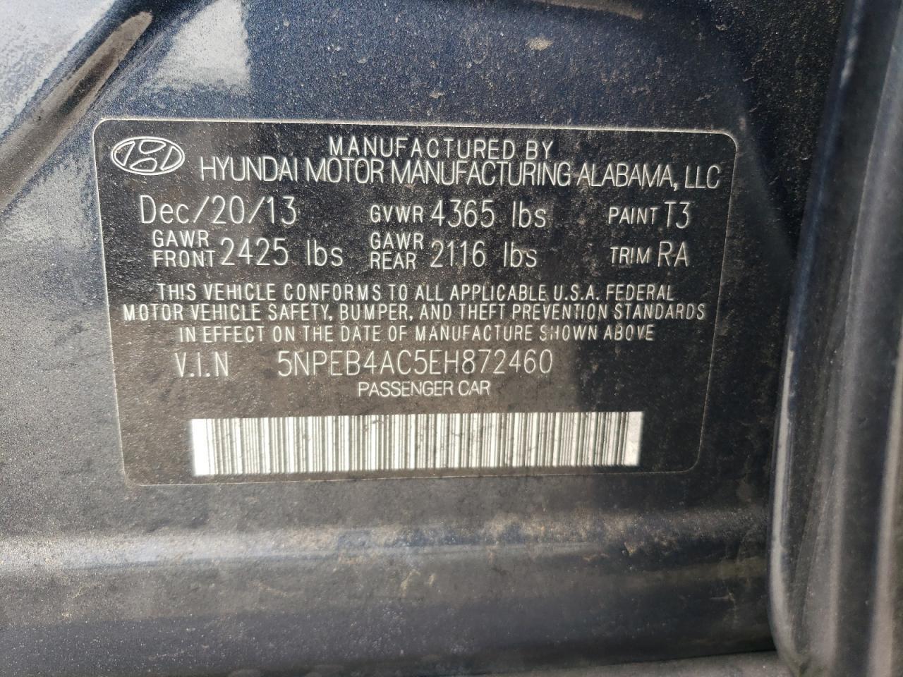2014 HYUNDAI SONATA