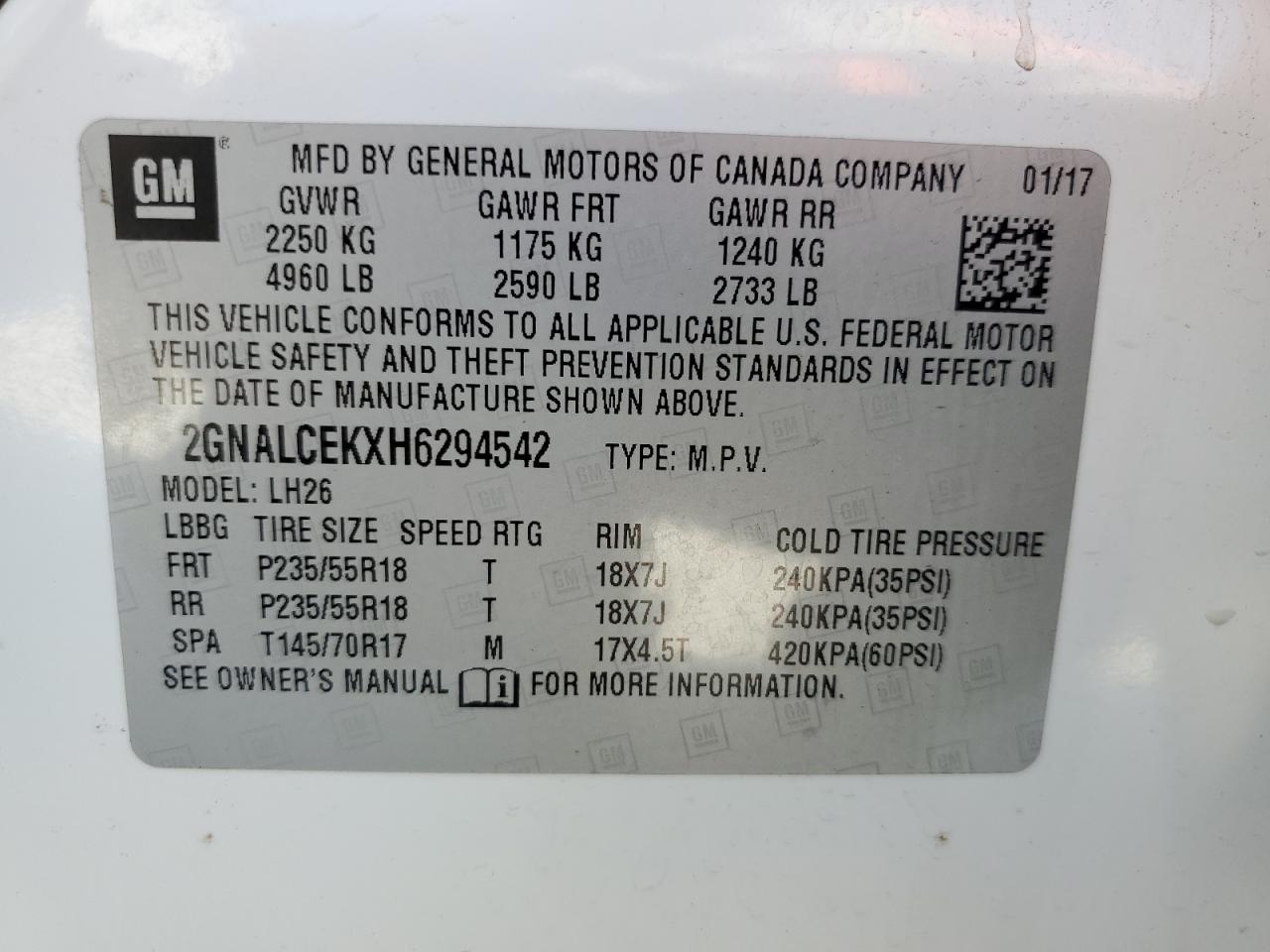 2017 CHEVROLET EQUINOX