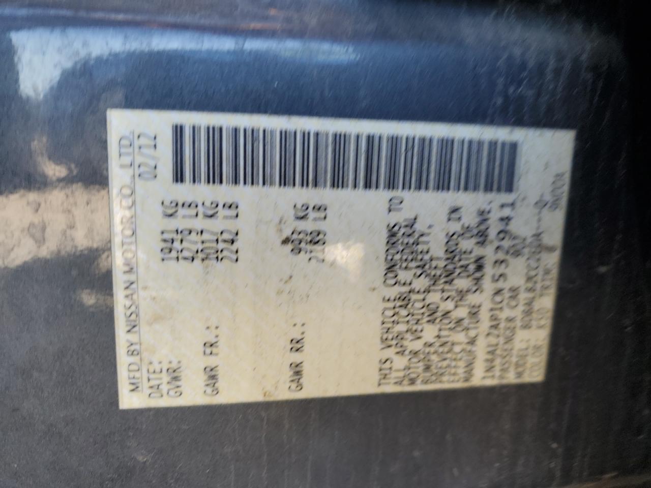 2012 NISSAN ALTIMA