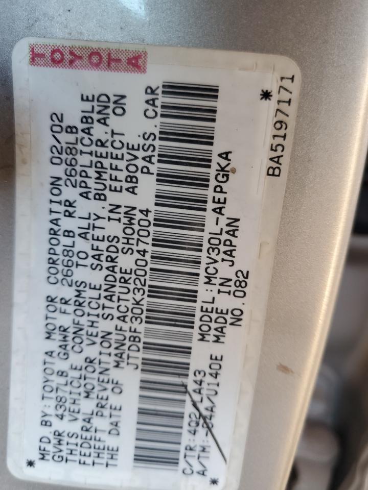 2002 TOYOTA CAMRY