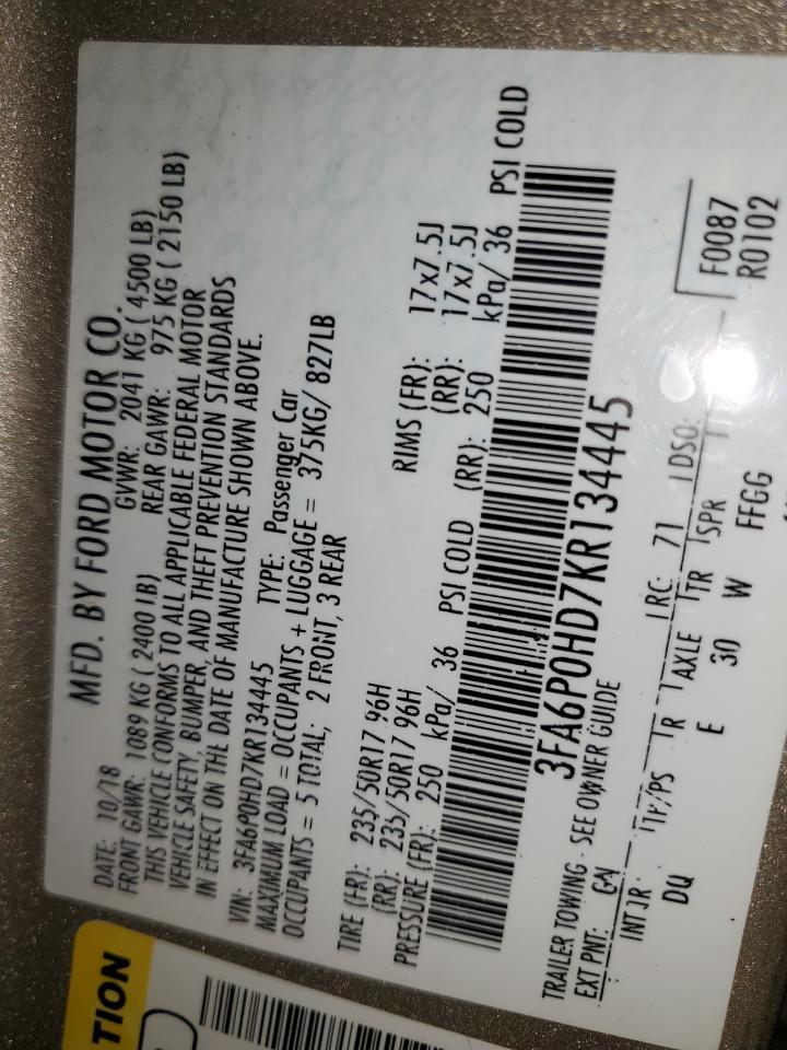 2019 FORD FUSION