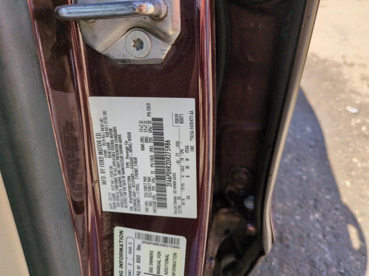 2013 FORD FUSION