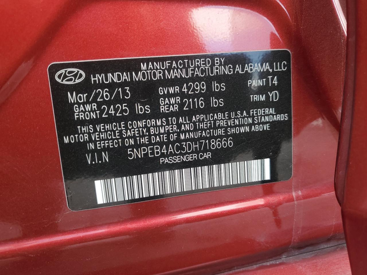 2013 HYUNDAI SONATA