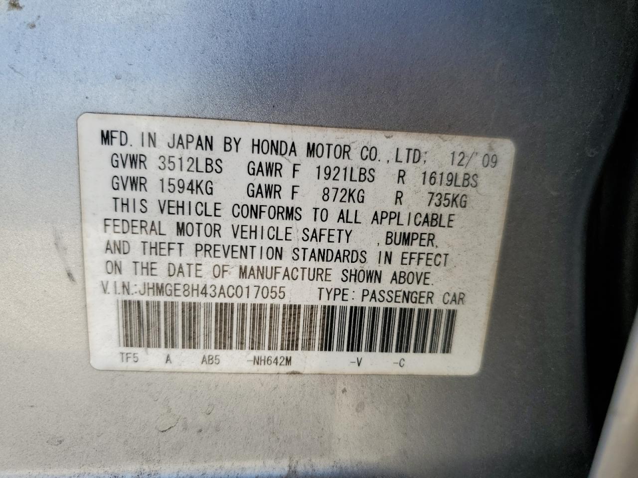 2010 HONDA FIT
