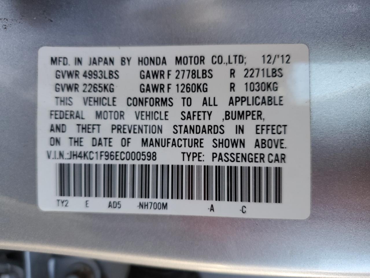 2014 ACURA RLX