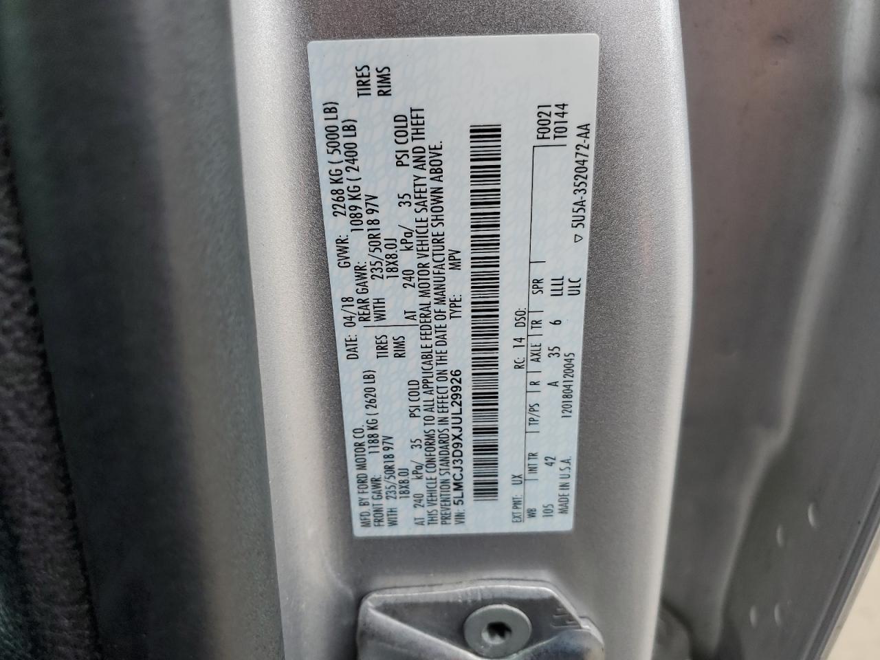 2018 LINCOLN MKC