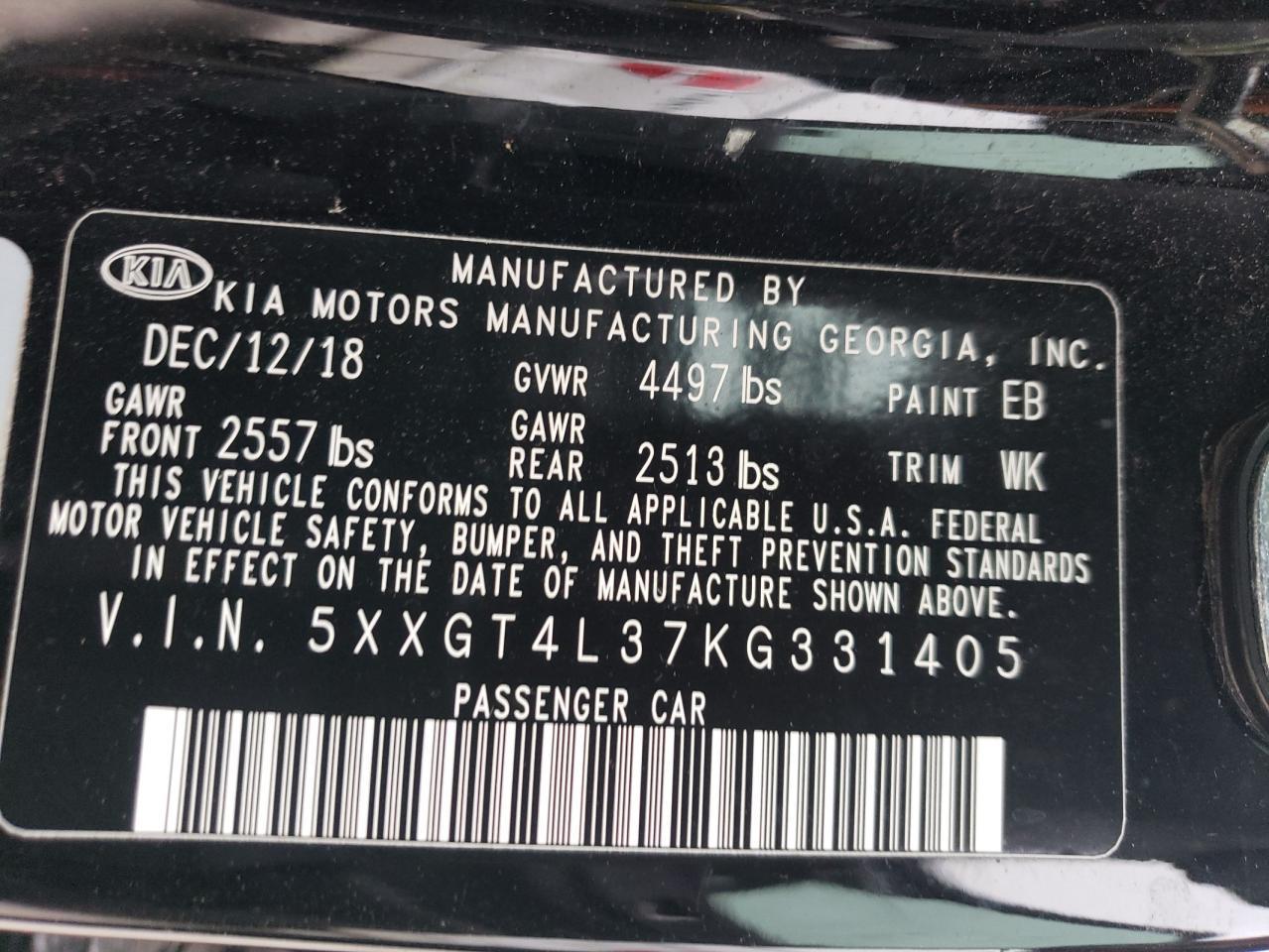 2019 KIA OPTIMA