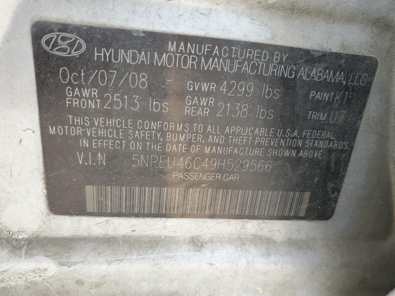 2009 HYUNDAI SONATA