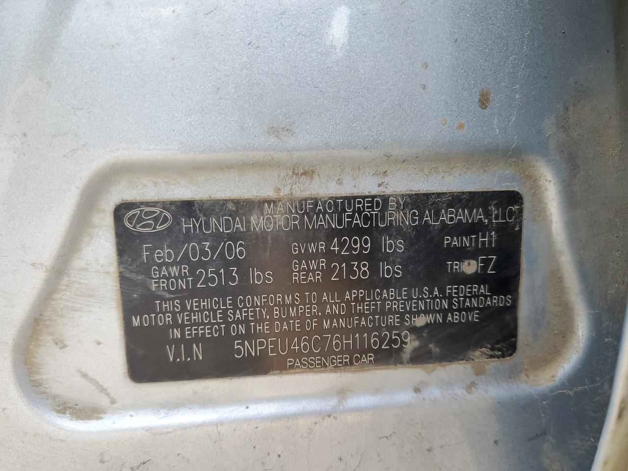 2006 HYUNDAI SONATA