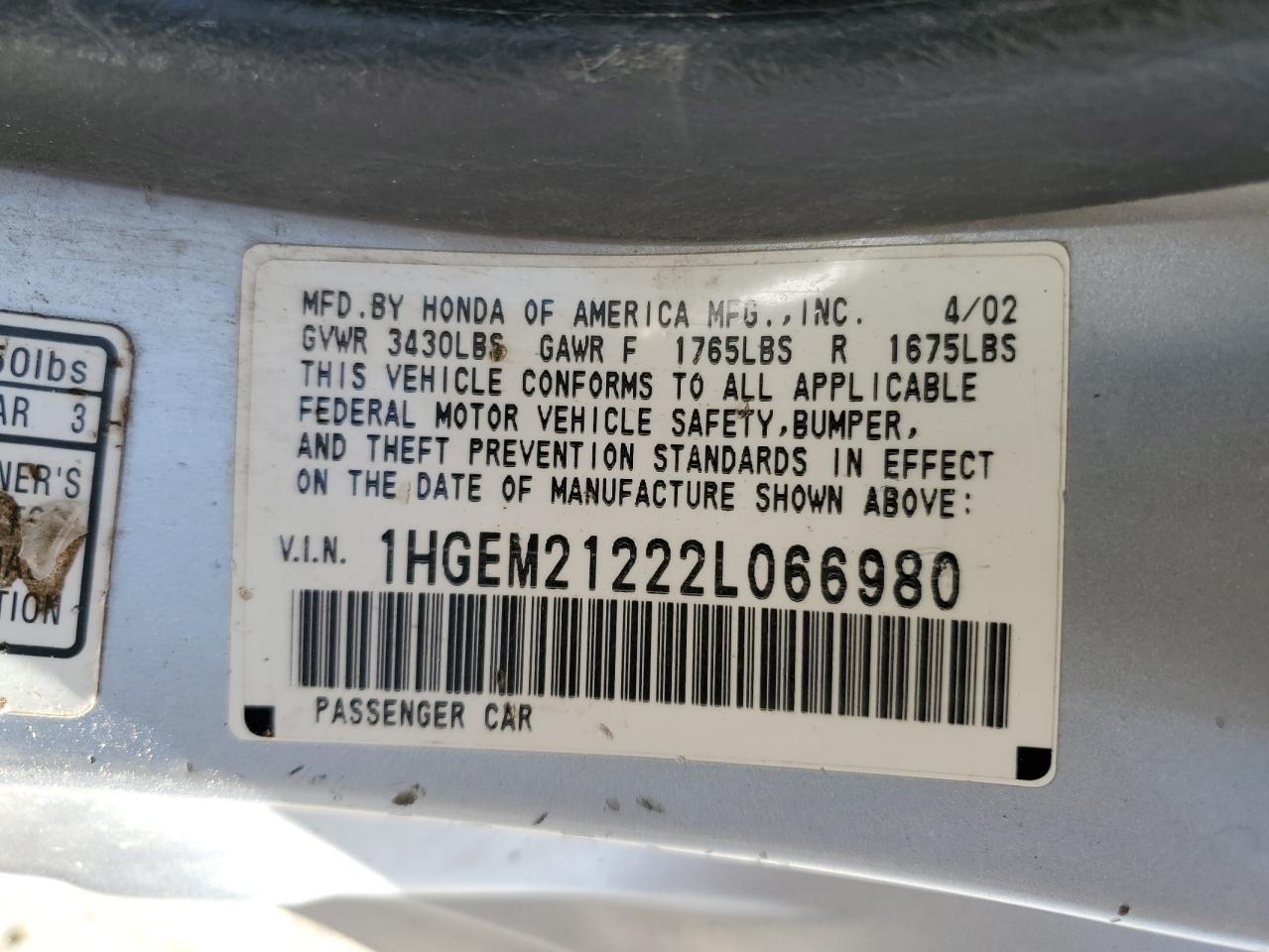 2002 HONDA CIVIC