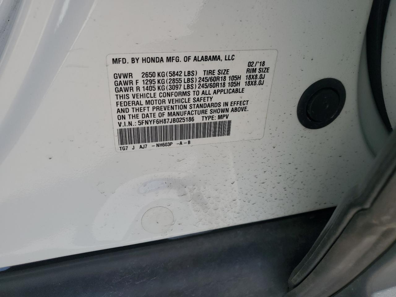 2018 HONDA PILOT