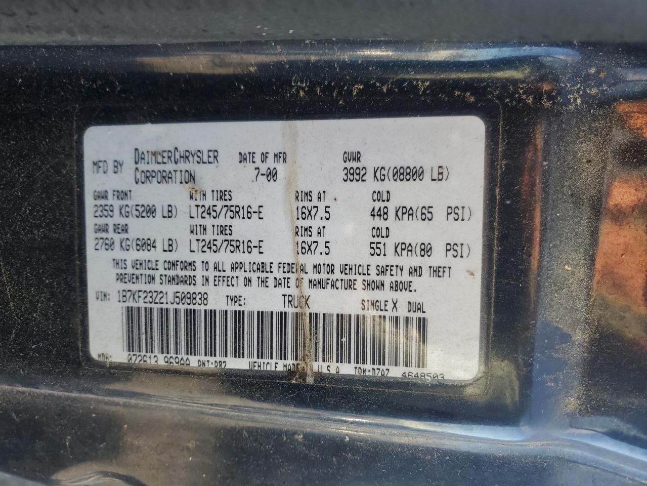 2001 DODGE Ram 2500