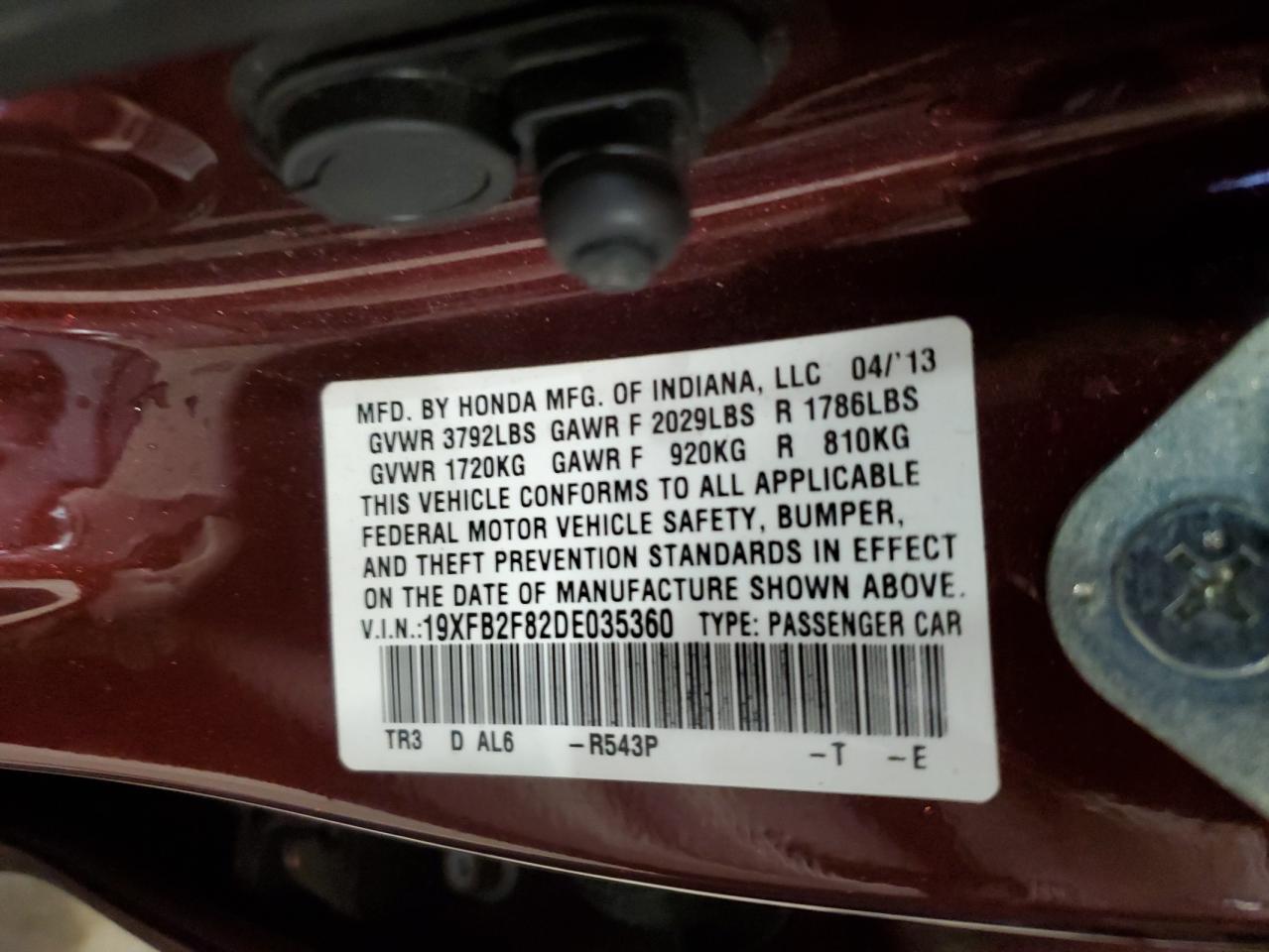 2013 HONDA CIVIC