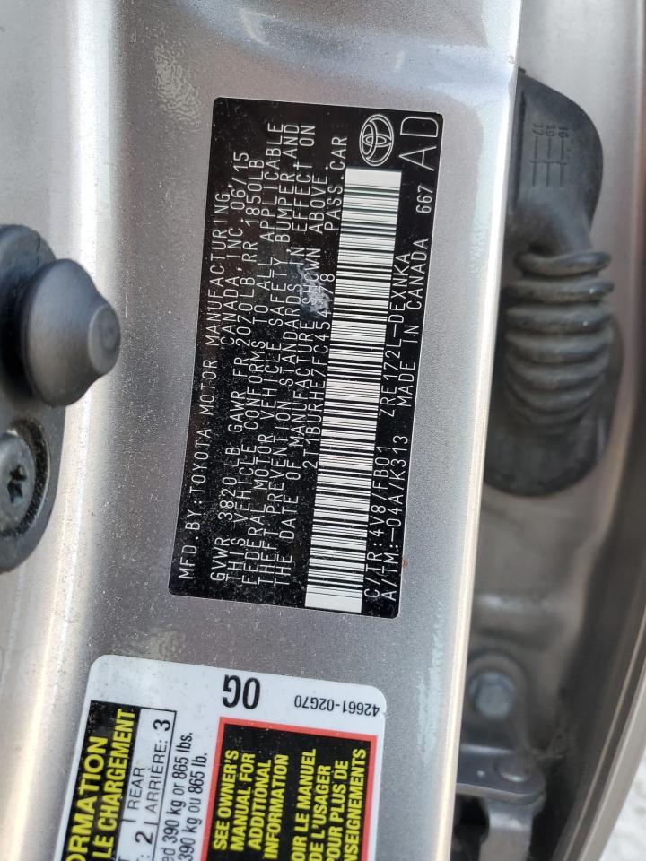 2015 TOYOTA COROLLA