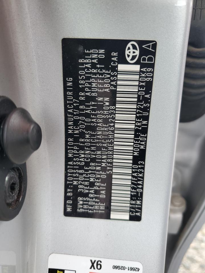 2017 TOYOTA COROLLA