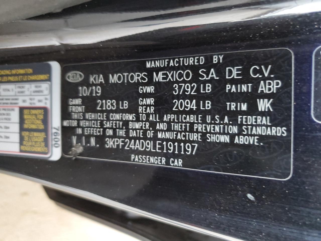 2020 KIA FORTE