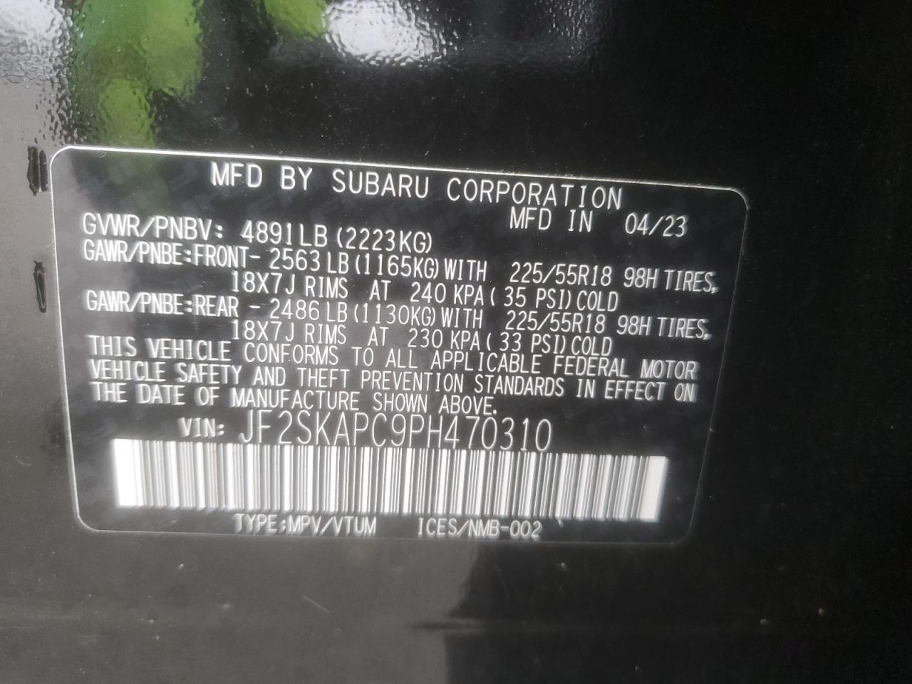 2023 SUBARU FORESTER