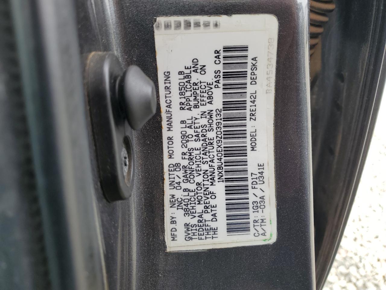 2009 TOYOTA COROLLA