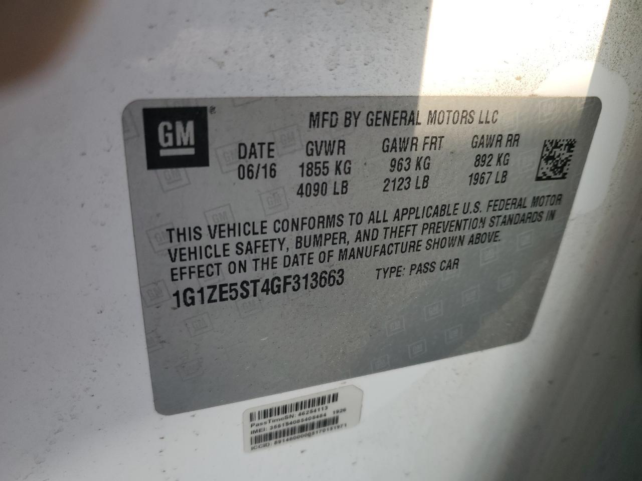 2016 CHEVROLET MALIBU