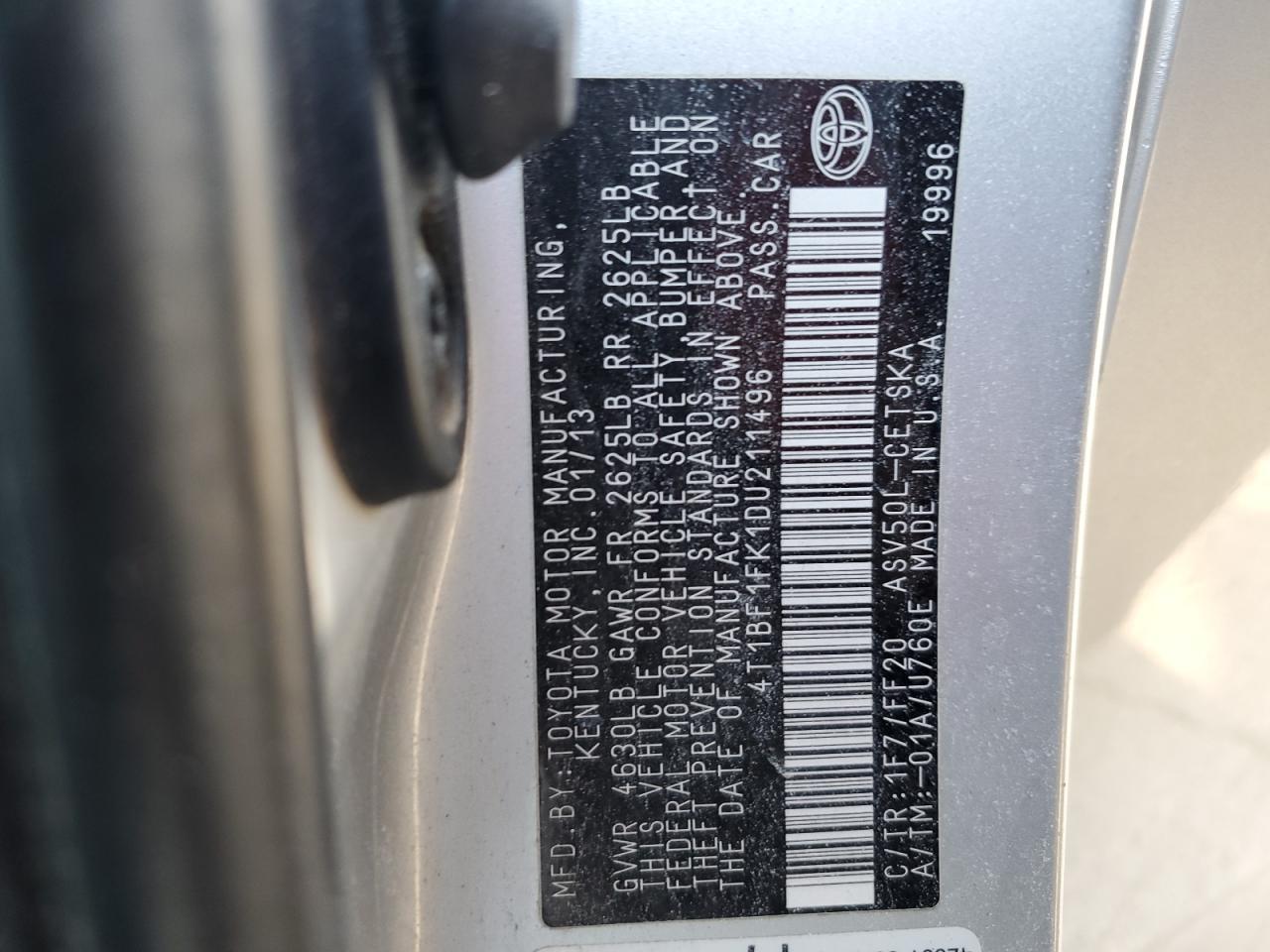 2013 TOYOTA CAMRY
