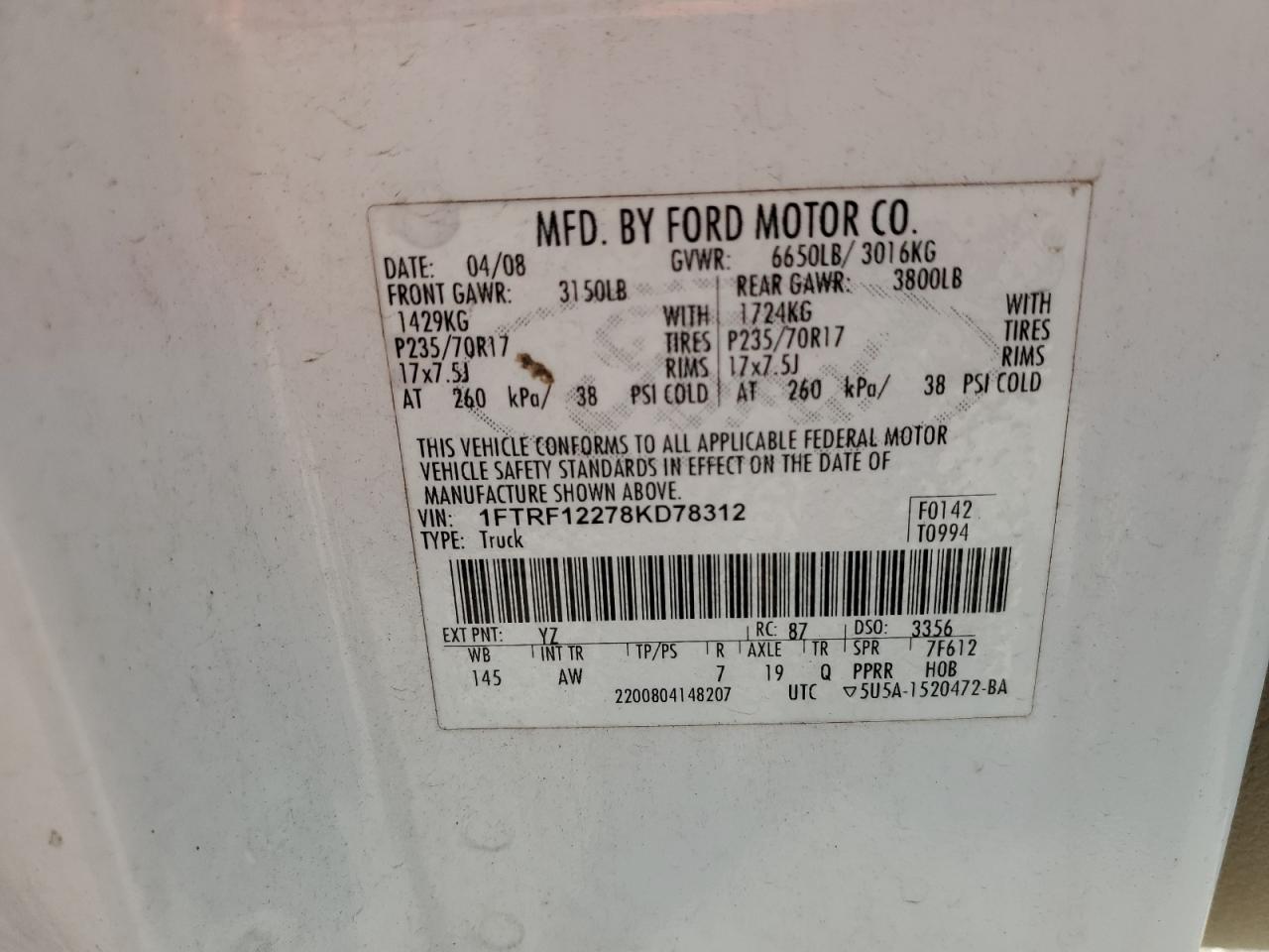 2008 FORD F-150