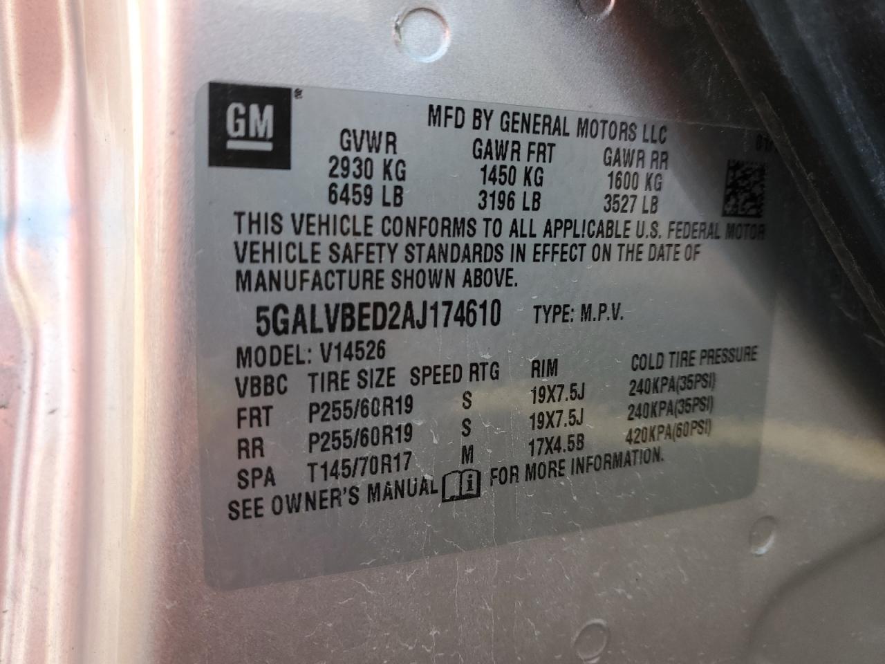 2010 BUICK ENCLAVE