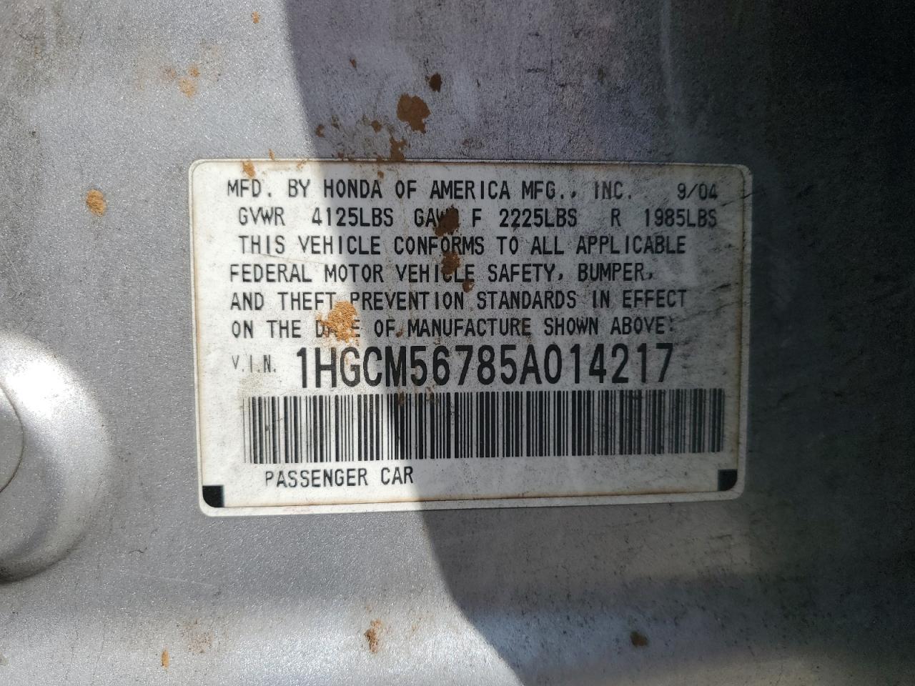 2005 HONDA ACCORD