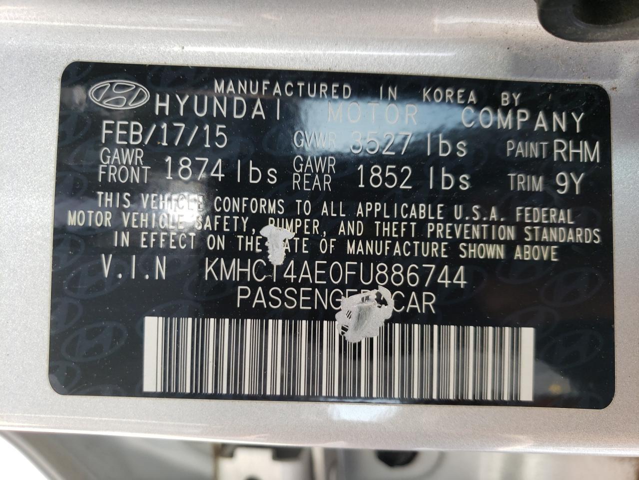 2015 HYUNDAI ACCENT