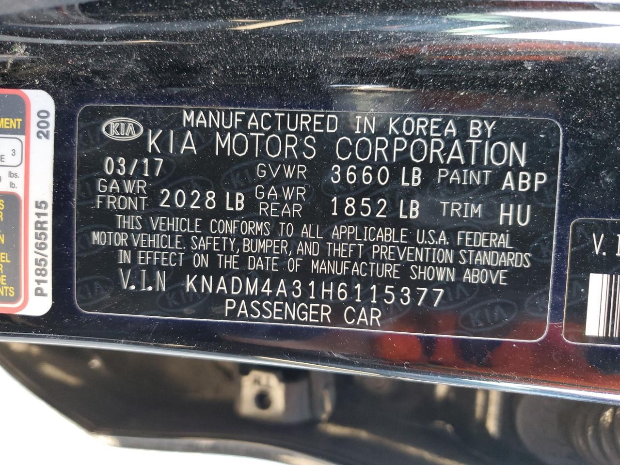 2017 KIA RIO