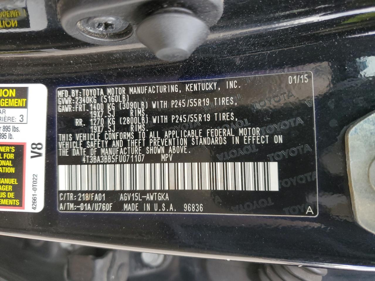 2015 TOYOTA VENZA