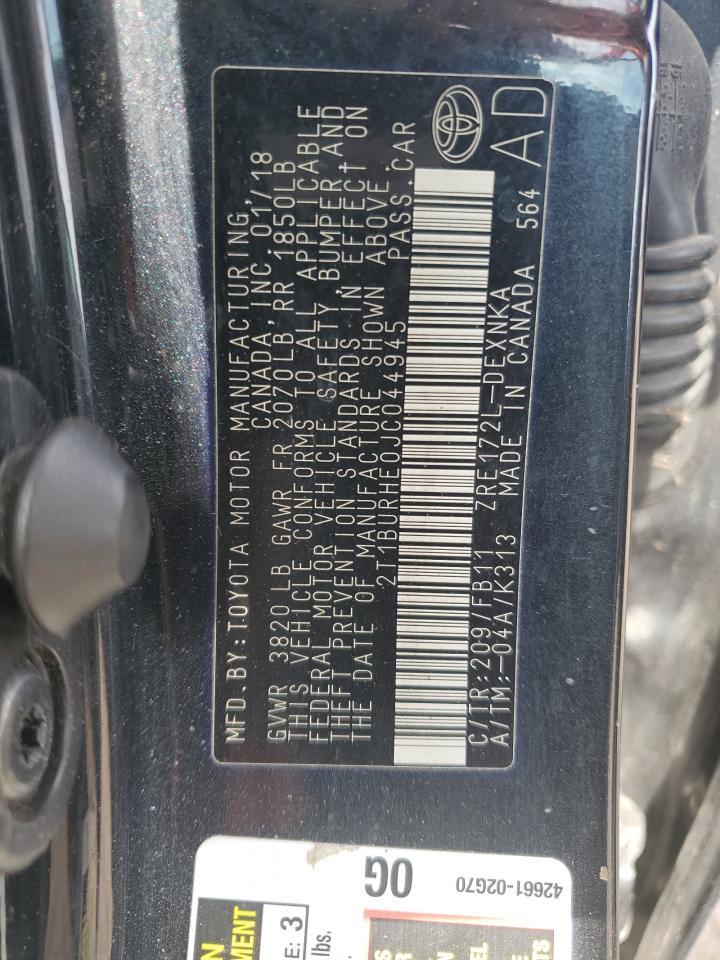 2018 TOYOTA COROLLA