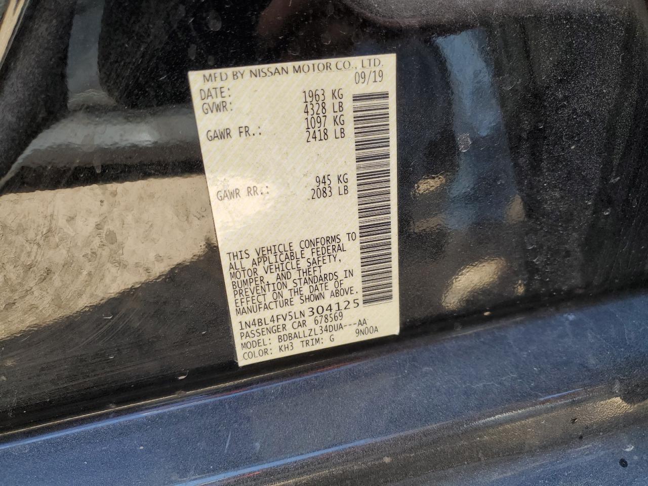 2020 NISSAN ALTIMA
