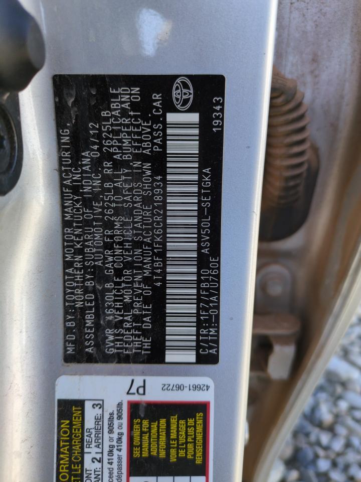 2012 TOYOTA CAMRY