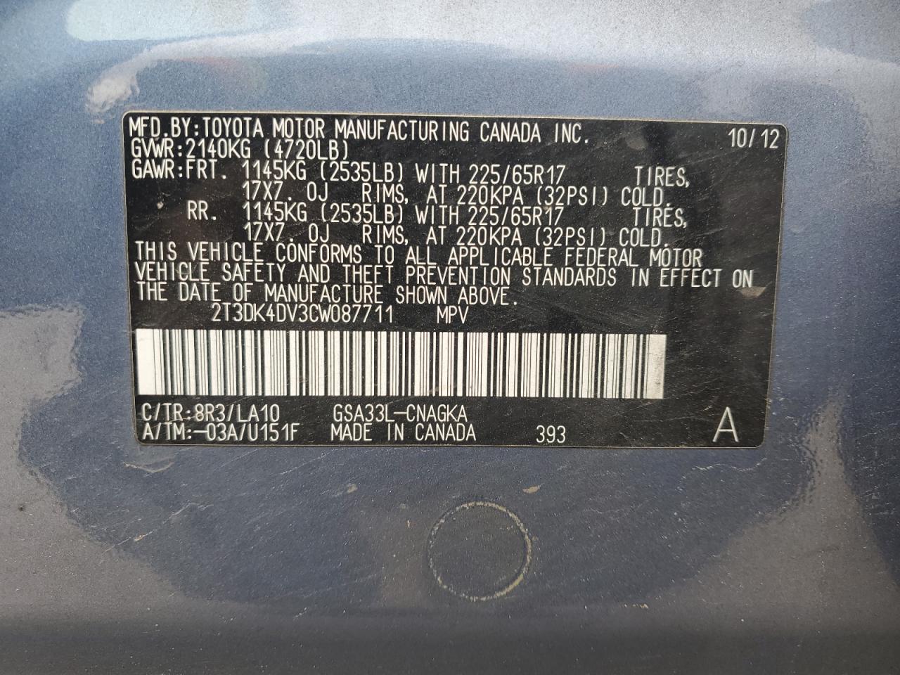 2012 TOYOTA RAV4
