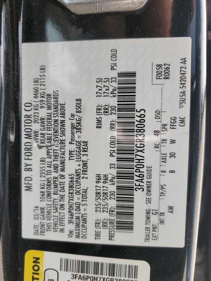 2016 FORD FUSION
