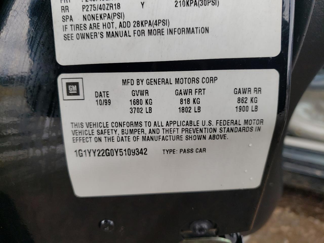 2000 CHEVROLET CORVETTE
