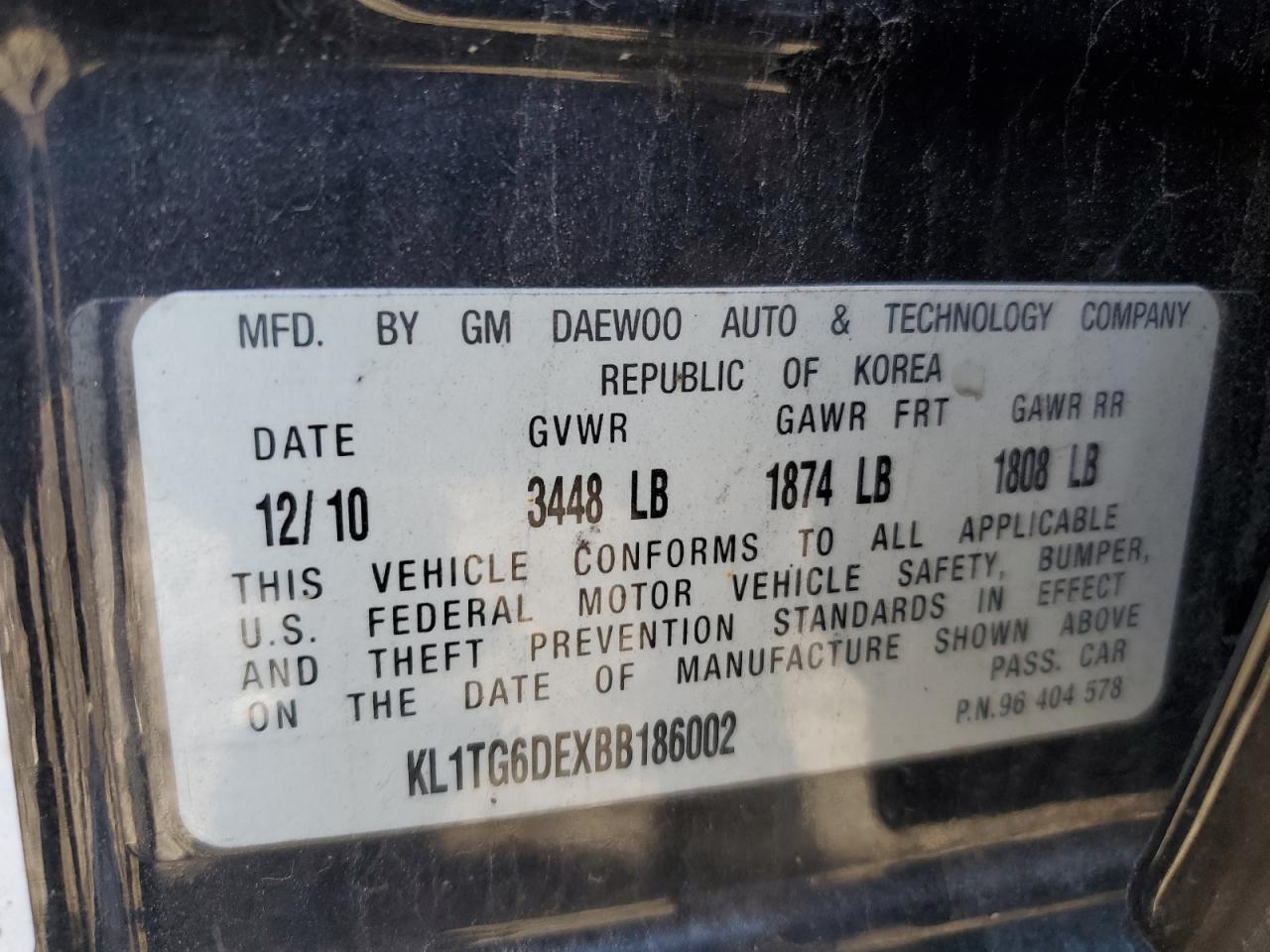 2011 CHEVROLET Aveo