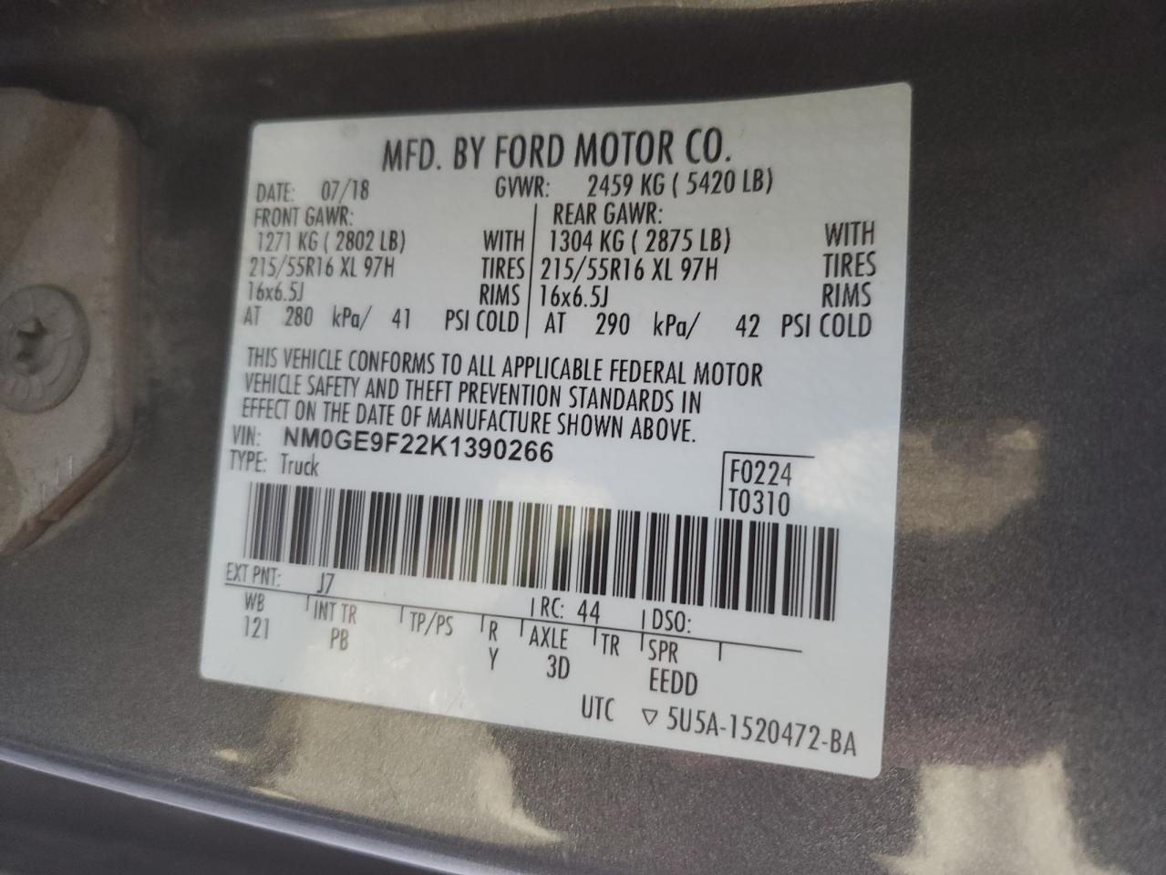 2019 FORD TRANSIT CONNECT