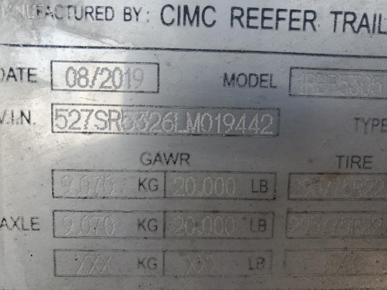 2020 Cimc Reefer Trl