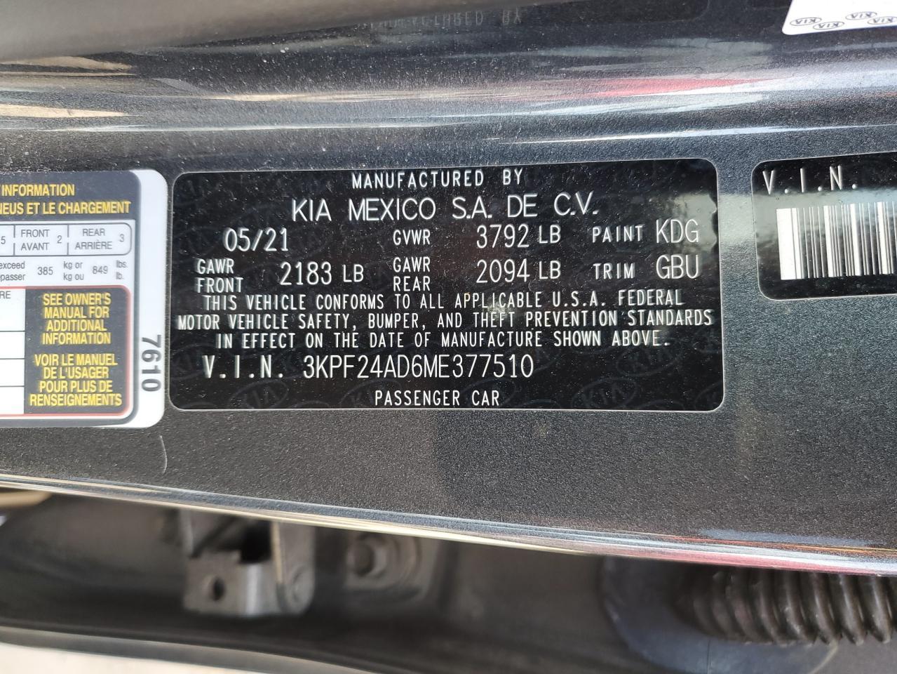 2021 KIA FORTE