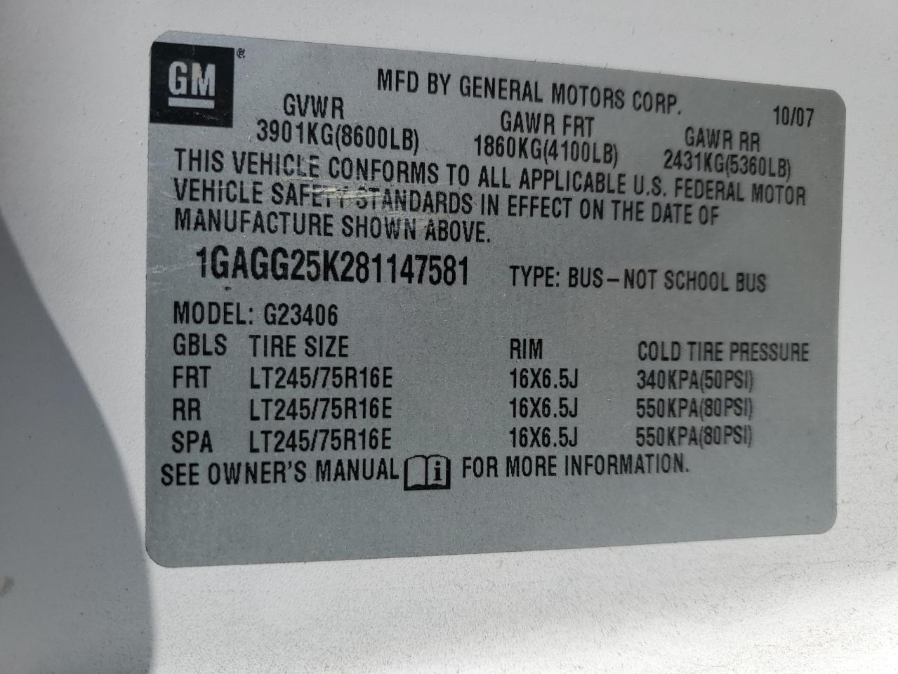 2008 CHEVROLET EXPRESS 2500