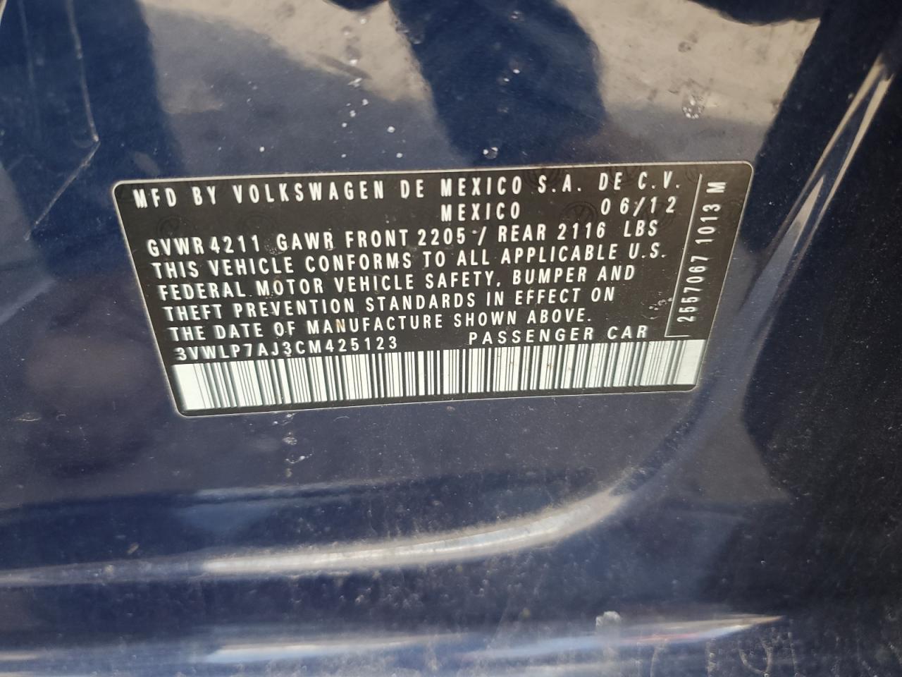 2012 VOLKSWAGEN JETTA