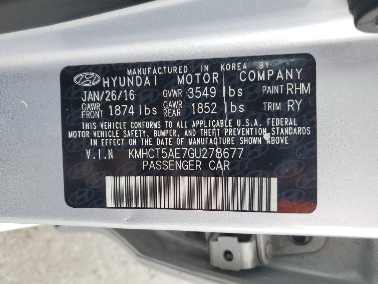 2016 HYUNDAI ACCENT