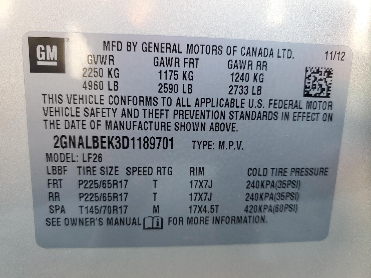 2013 CHEVROLET EQUINOX