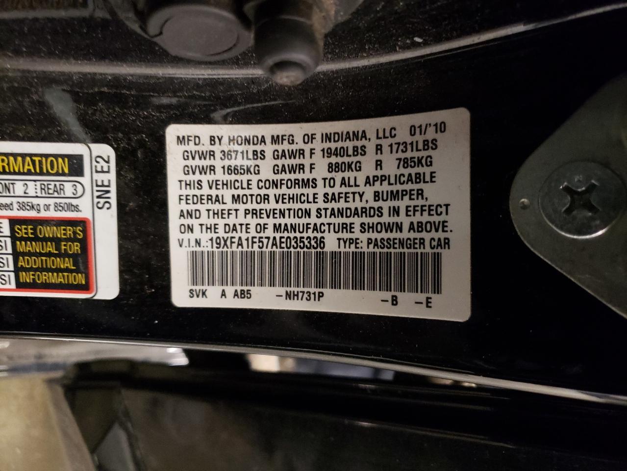 2010 HONDA CIVIC