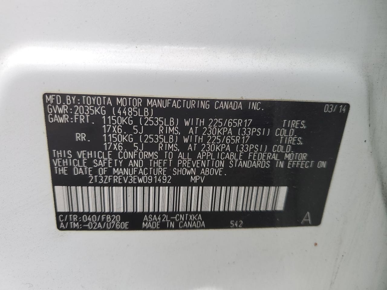 2014 TOYOTA RAV4