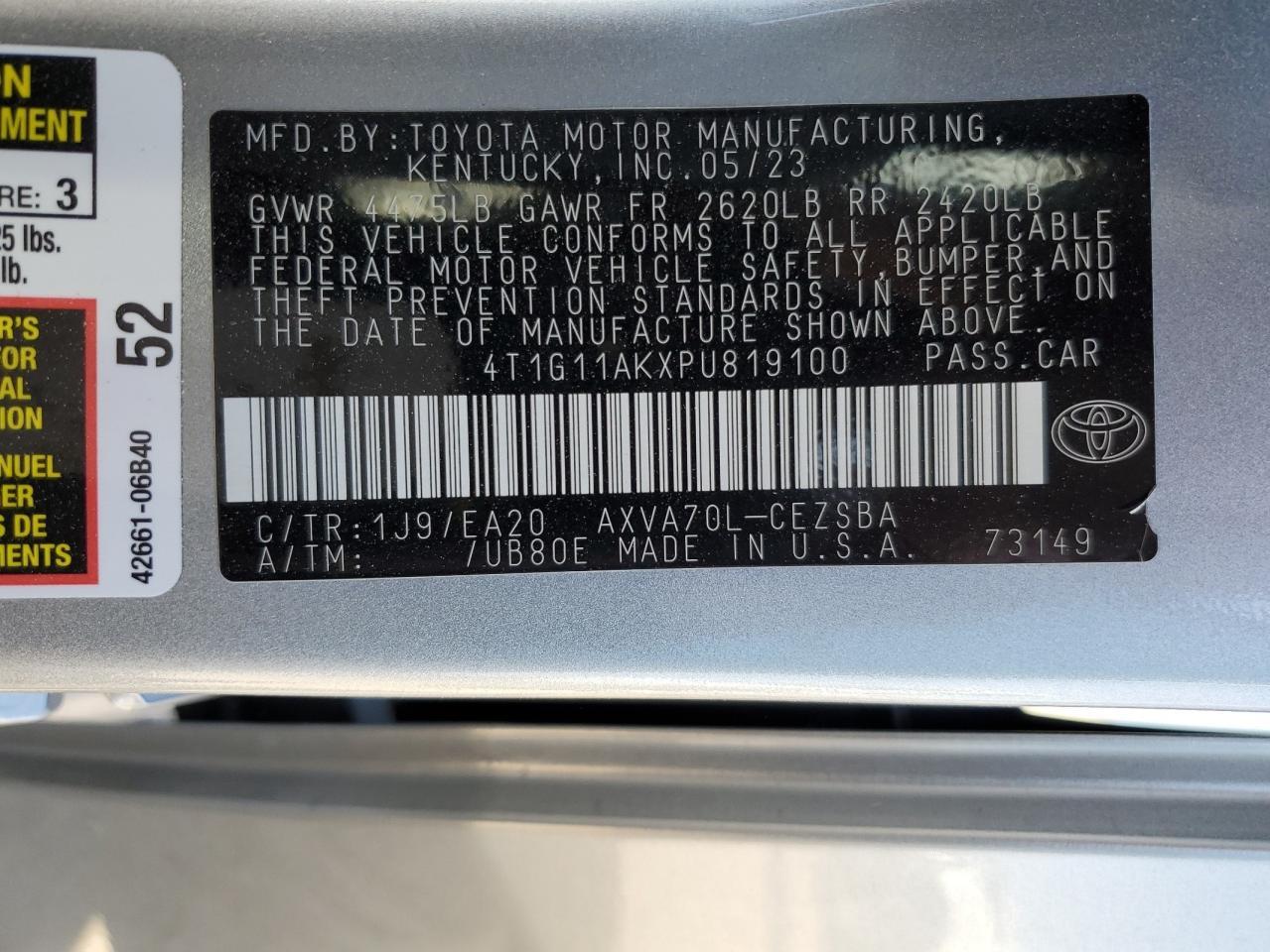 2023 TOYOTA CAMRY