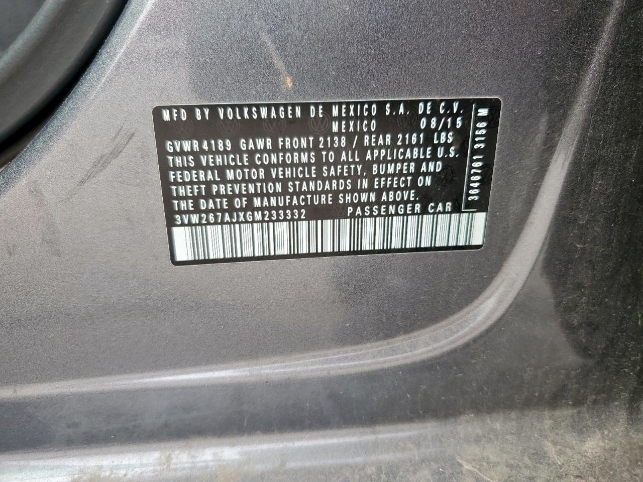 2016 VOLKSWAGEN JETTA